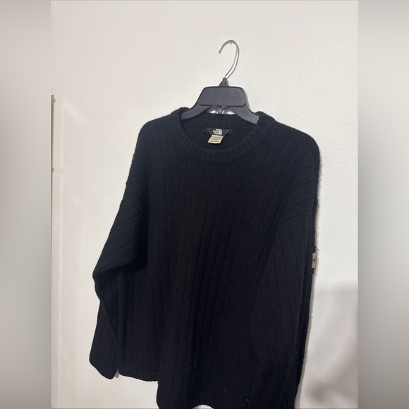 The North Face Men's Classic Black Crewneck 100% Wool Sweater - Picture 5 of 7